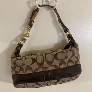 Coach Vintage Brown Signature Monogram Mini Purse